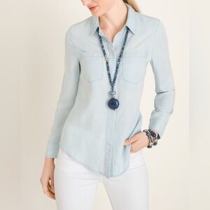 Chico’s Classic Denim Shirt size 2